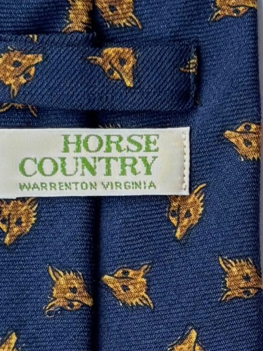 Preppy Fox Head wool tie, made in England